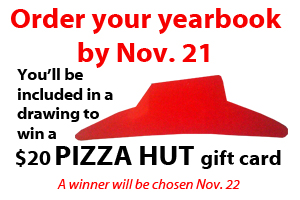 Yearbook staff to give away $20 Pizza Hut gift card