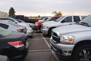 Students drive recklessly in parking lots