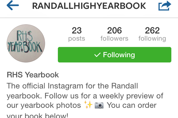 Tag Instagram photos to @randallhighyearbook for a chance to see them in next years yearbook. 