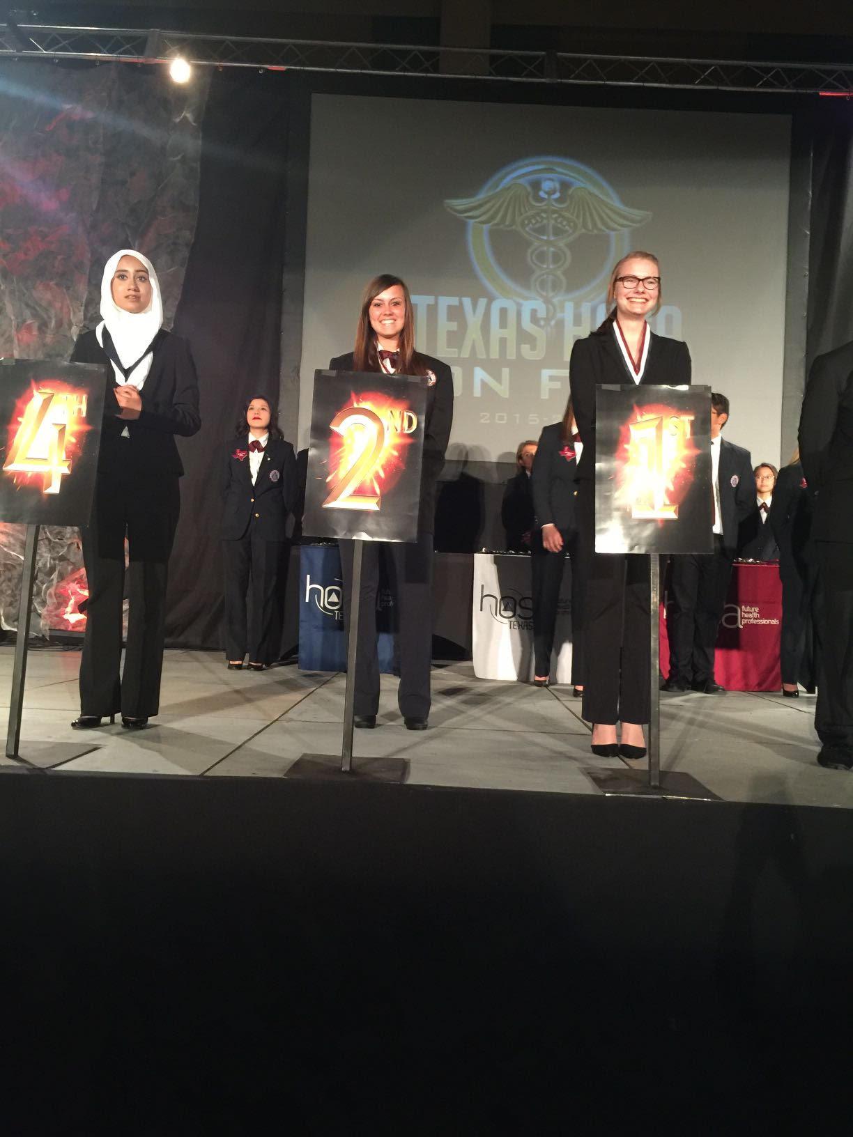 Aubra Platt (middle) poses for a picture at the national HOSA competition.
Photo taken by Jennifer James.