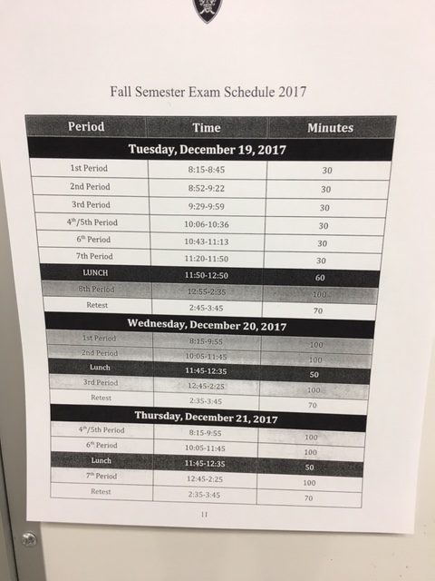 Semester Testing to Take Place Before Break