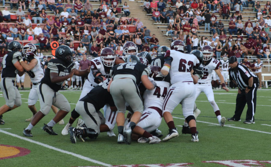 The Raiders compete during their Sept. 13 game against Hereford. 