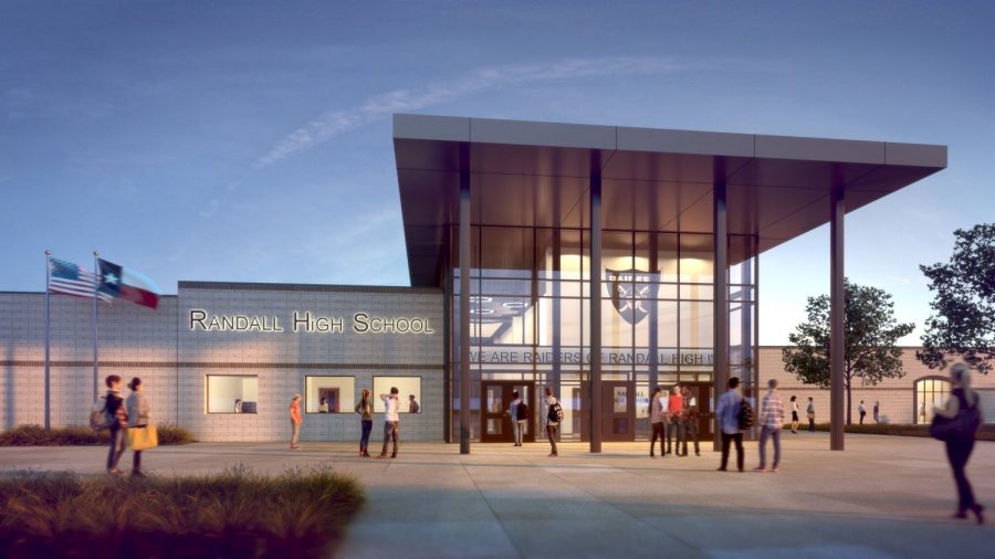 A sneak peak at what the new Randall High School front entrance will look like after construction is complete. 