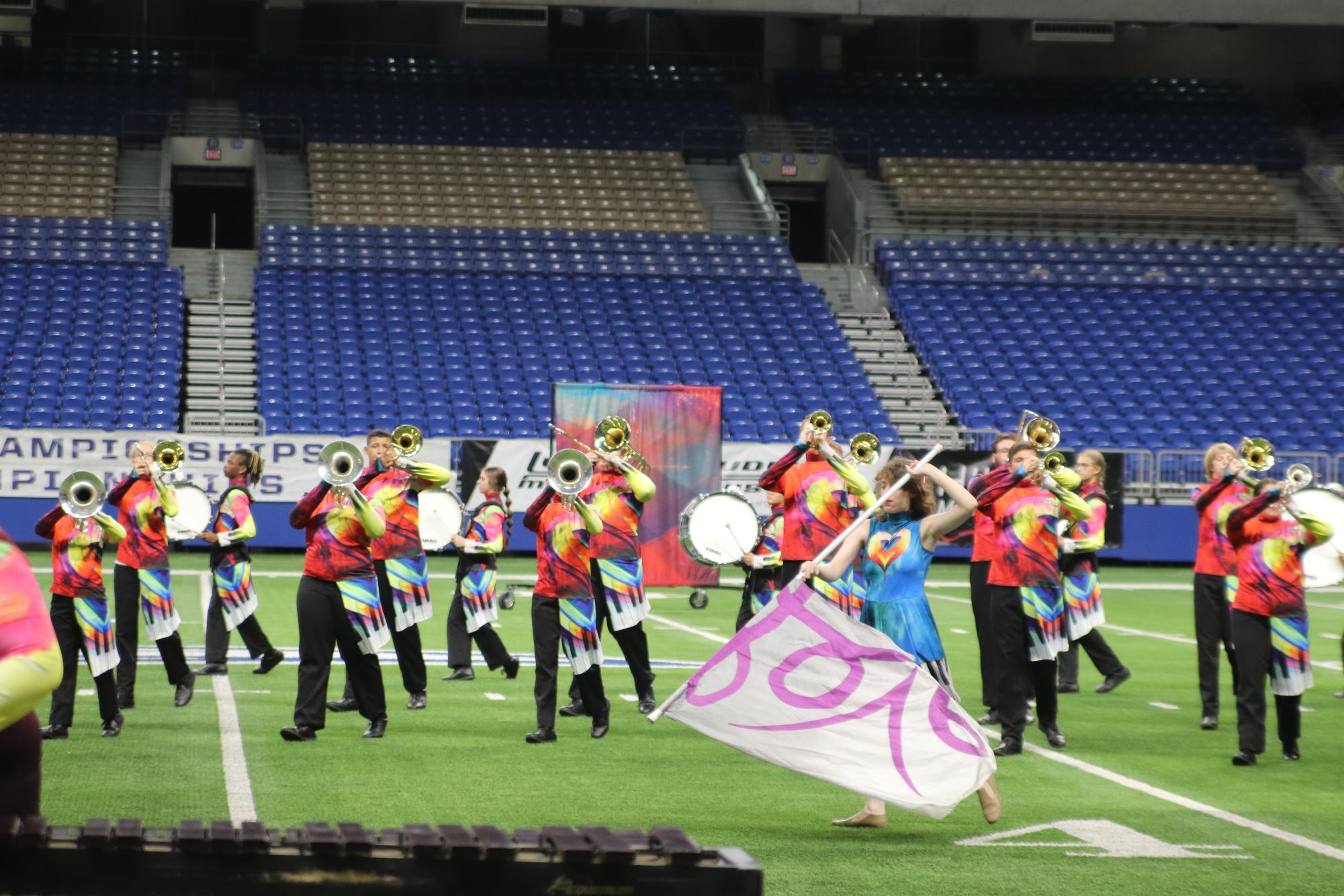 Randall Marching Band performs at state on Nov. 1 at the Alamodome.